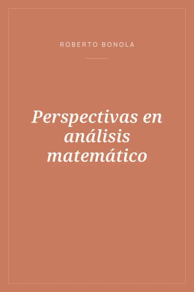 Portada de Perspectivas en análisis matemático