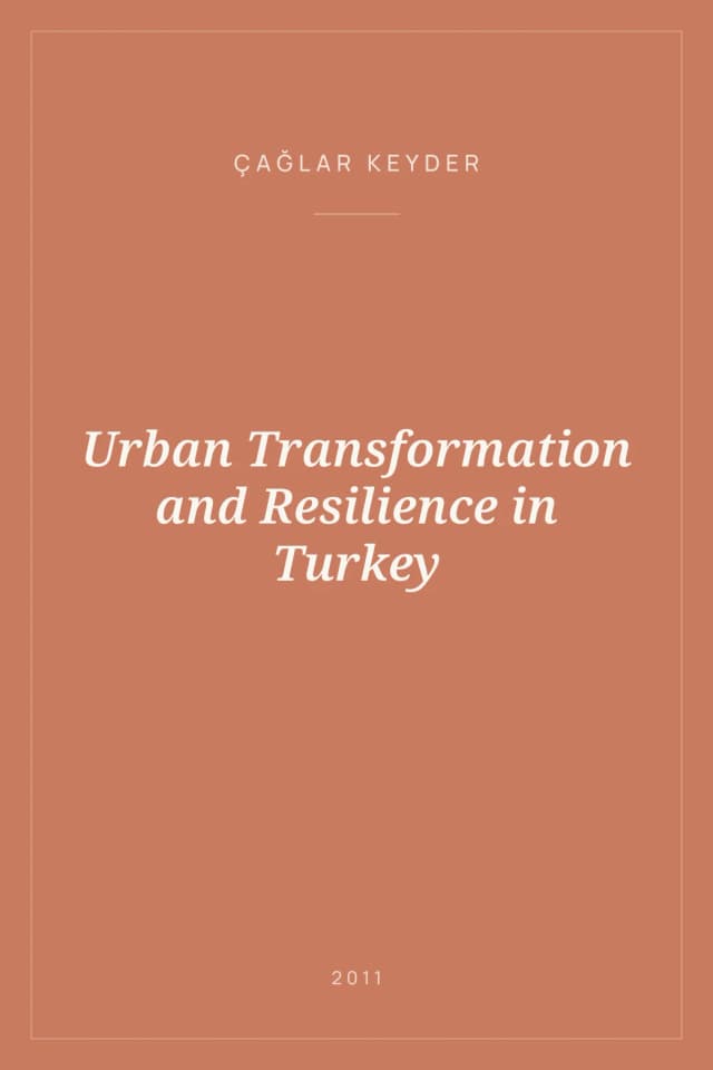 Portada de Urban Transformation and Resilience in Turkey