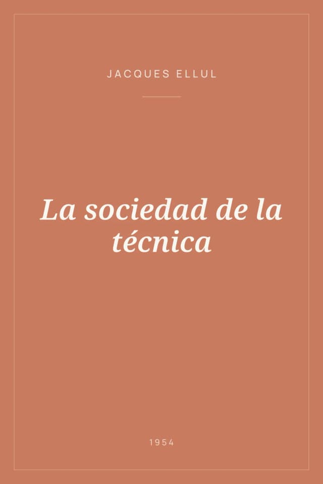 Portada de La sociedad de la técnica