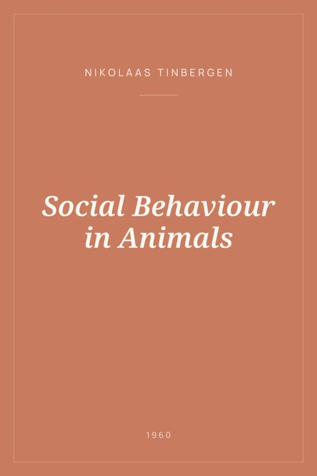 Portada de Social Behaviour in Animals