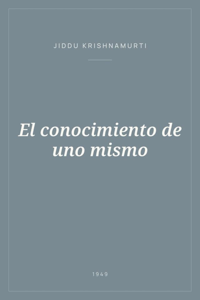Portada de El conocimiento de uno mismo