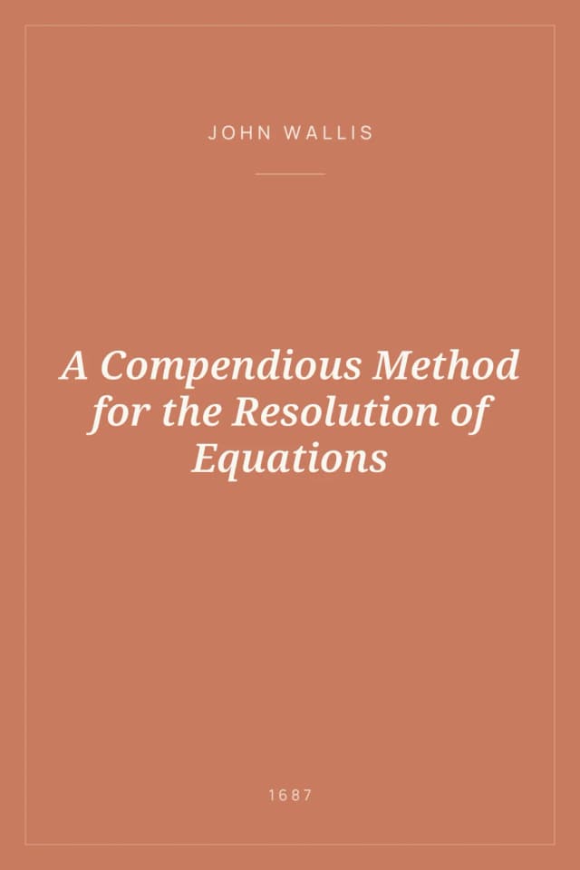 Portada de A Compendious Method for the Resolution of Equations