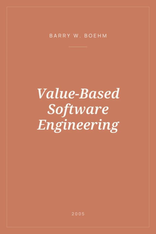 Portada de Value-Based Software Engineering