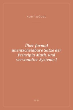 Portada de Über formal unentscheidbare Sätze der Principia Math. und verwandter Systeme I