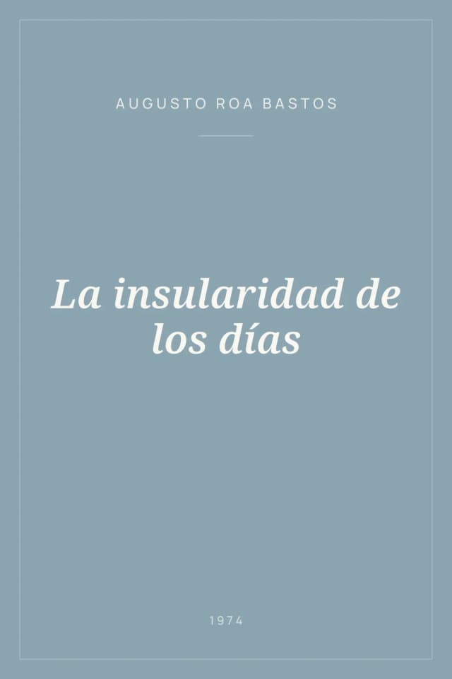 Portada de La insularidad de los días