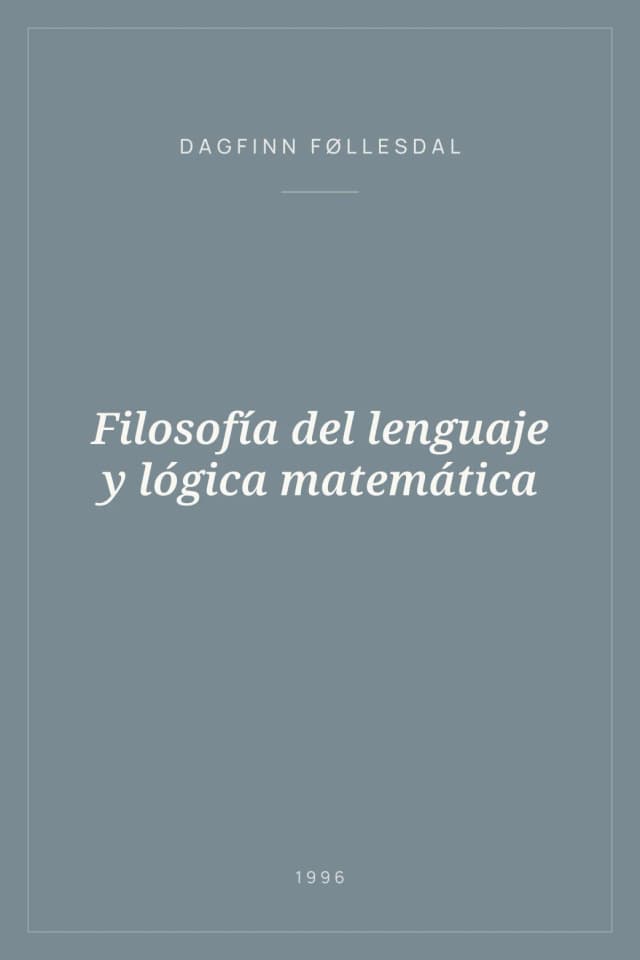 Portada de Filosofía del lenguaje y lógica matemática