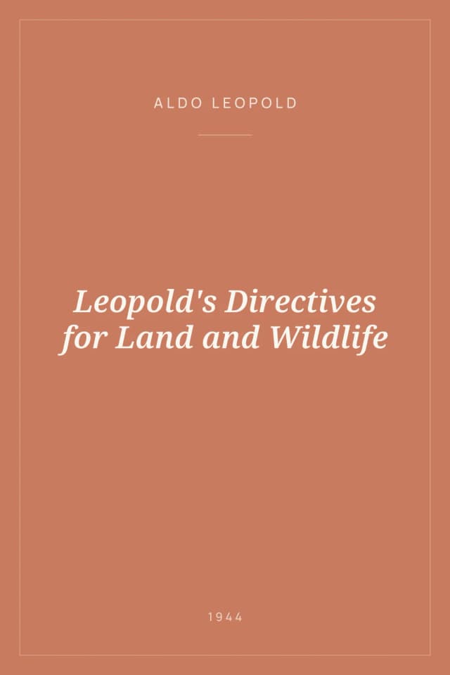 Portada de Leopold's Directives for Land and Wildlife