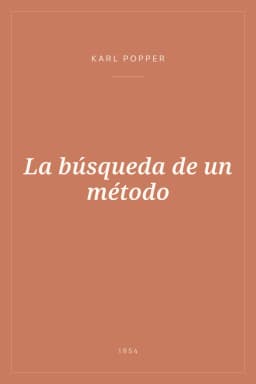 Portada de La búsqueda de un método
