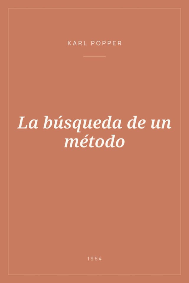 Portada de La búsqueda de un método