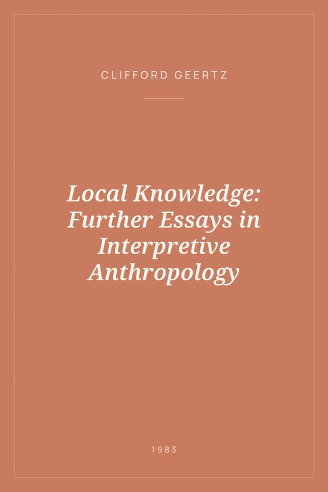 Portada de Local Knowledge: Further Essays in Interpretive Anthropology