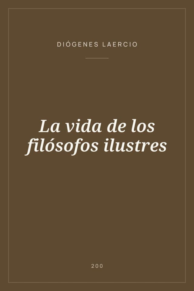 Portada de La vida de los filósofos ilustres