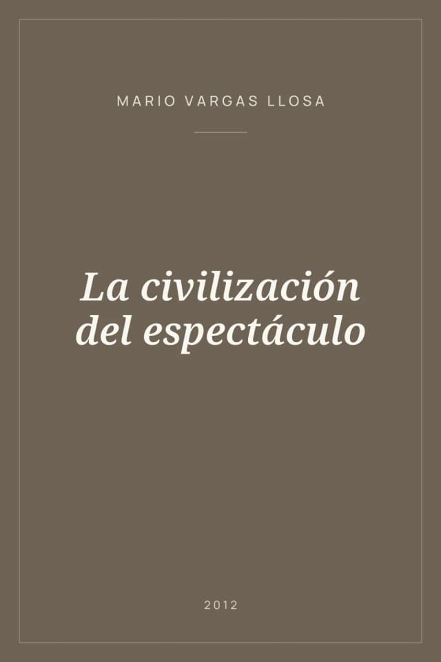 Portada de La civilización del espectáculo