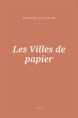 Portada de Les Villes de papier
