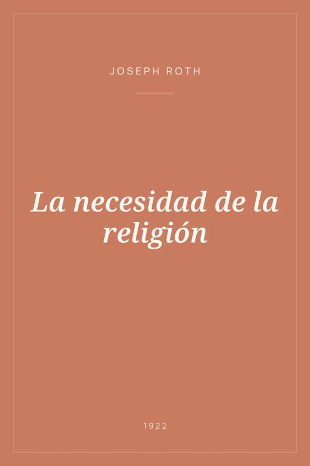 Portada de La necesidad de la religión