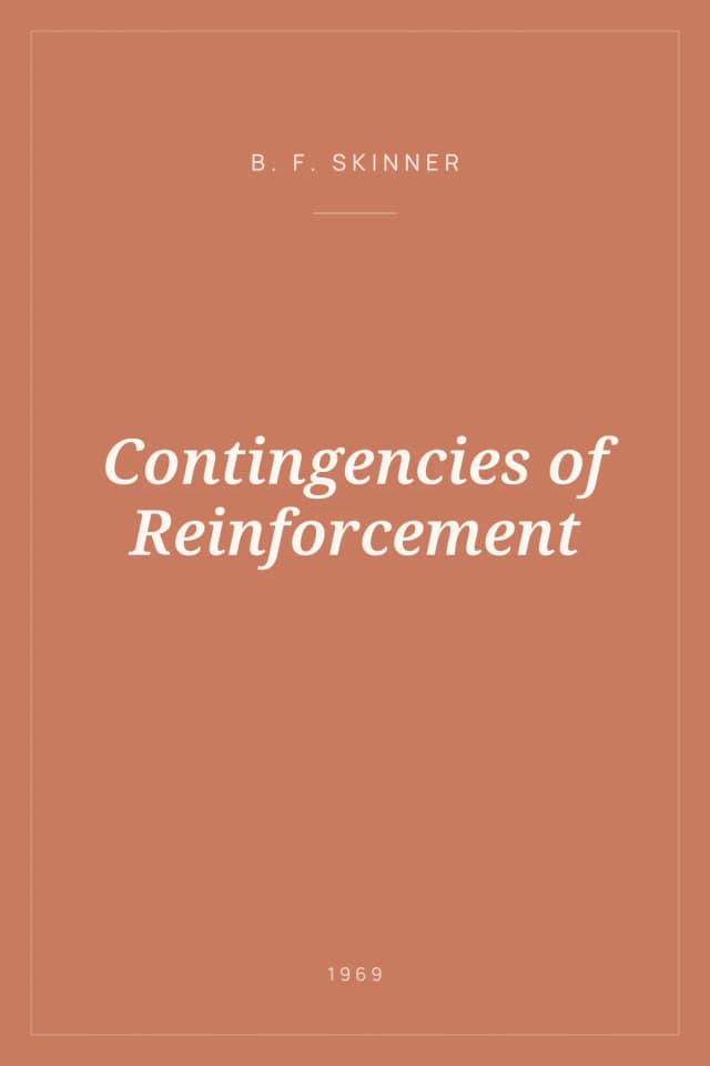 Portada de Contingencies of Reinforcement