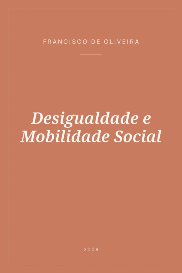 Portada de Desigualdade e Mobilidade Social