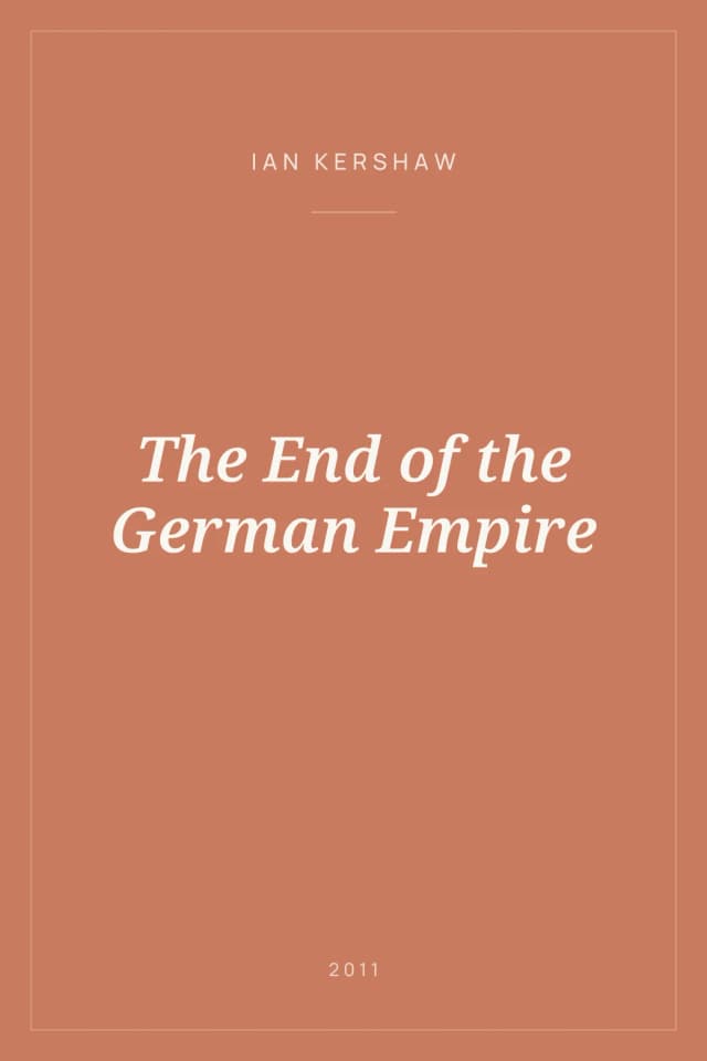 Portada de The End of the German Empire