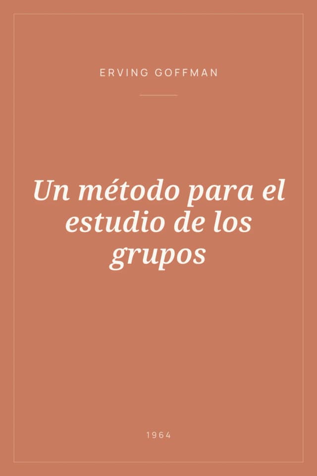 Portada de Un método para el estudio de los grupos