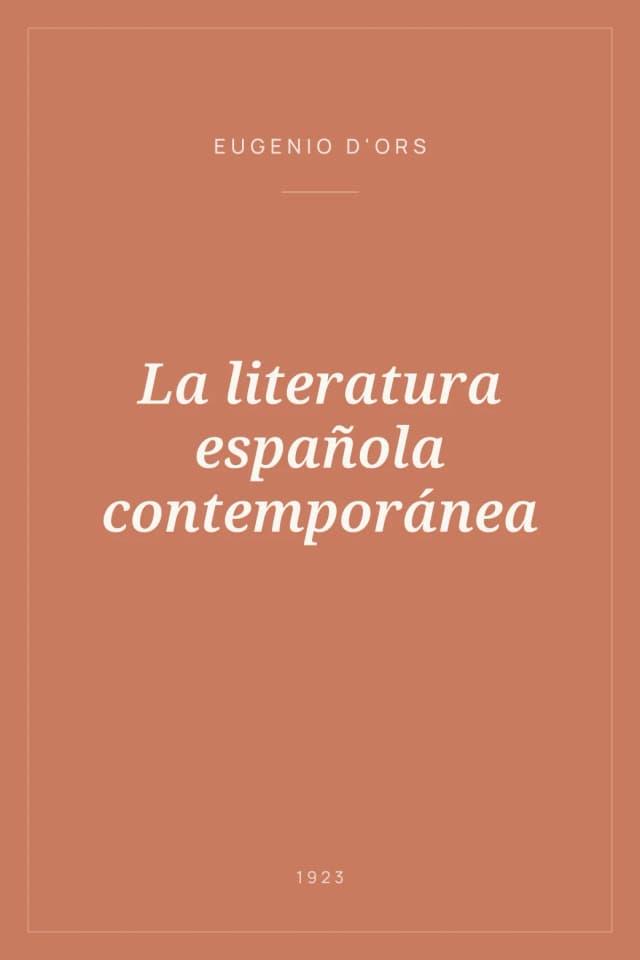 Portada de La literatura española contemporánea