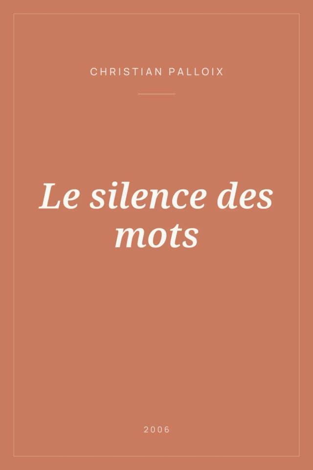 Portada de Le silence des mots