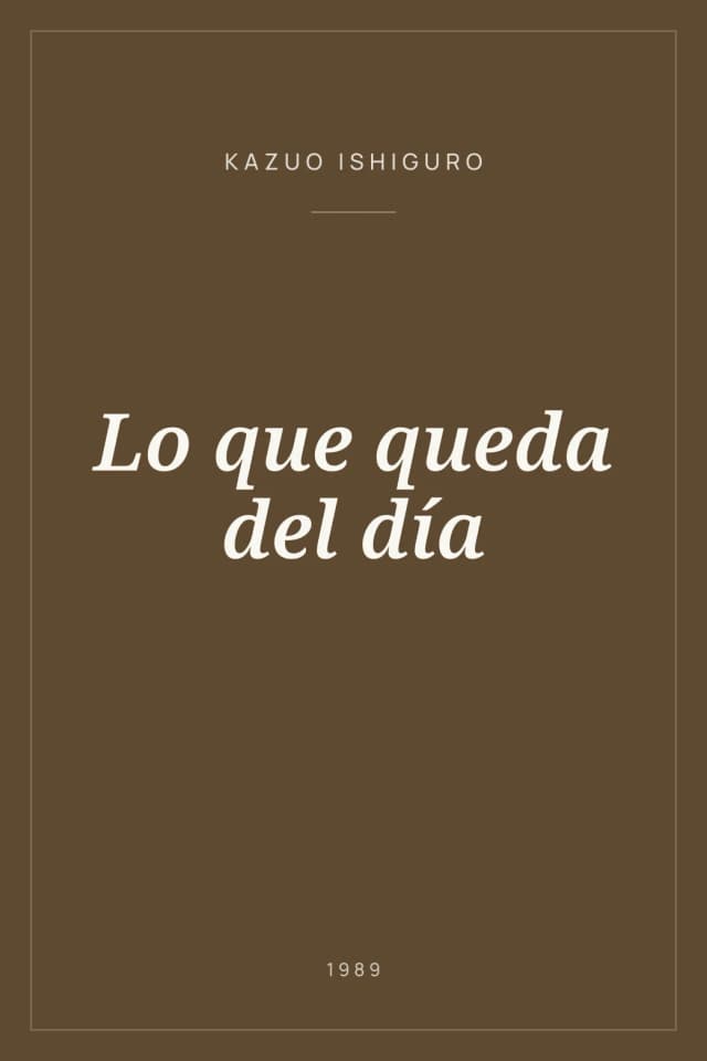 Portada de Lo que queda del día