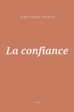 Portada de La confiance