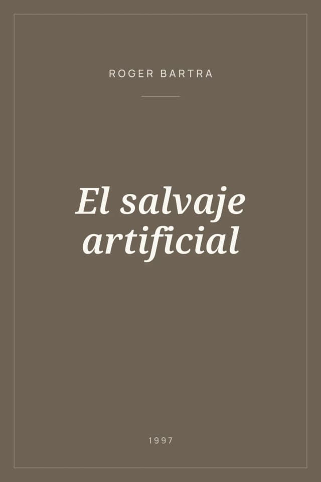 Portada de El salvaje artificial