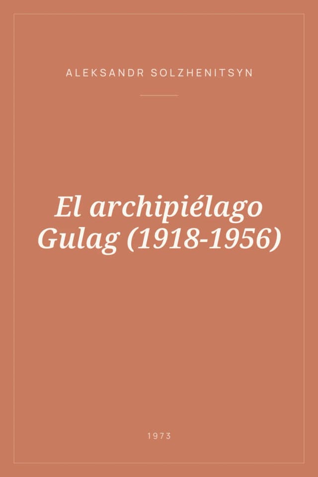Portada de El archipiélago Gulag (1918-1956)