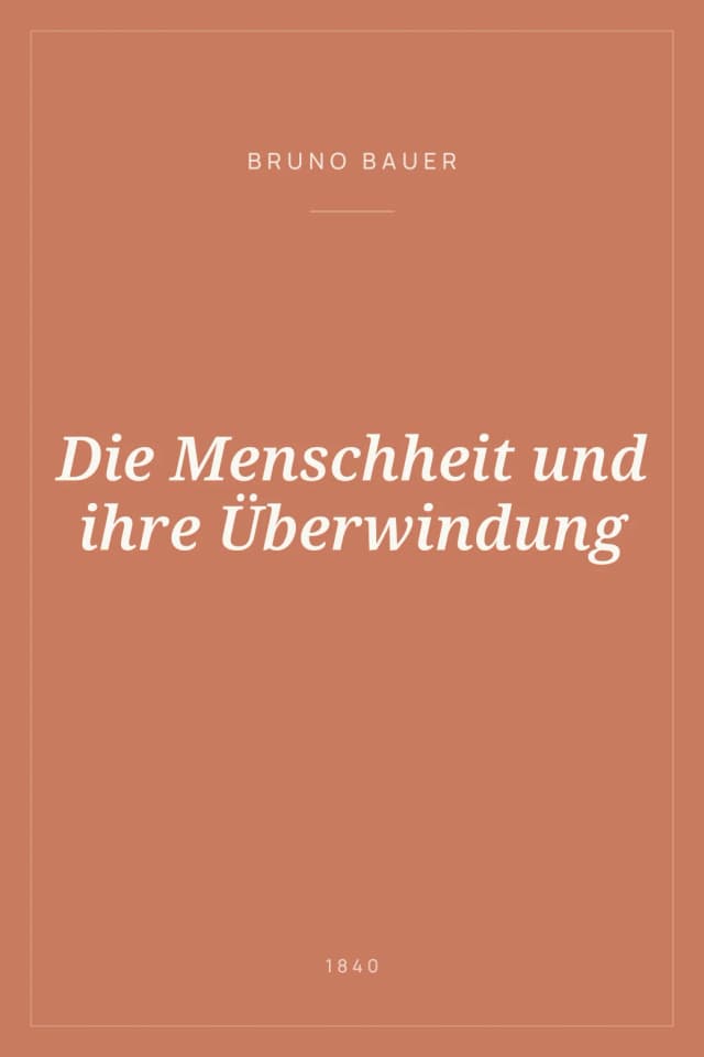 Portada de Die Menschheit und ihre Überwindung