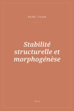 Portada de Stabilité structurelle et morphogénèse