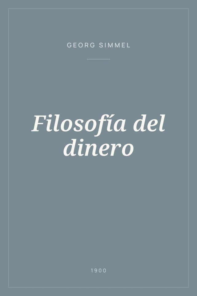 Portada de Filosofía del dinero