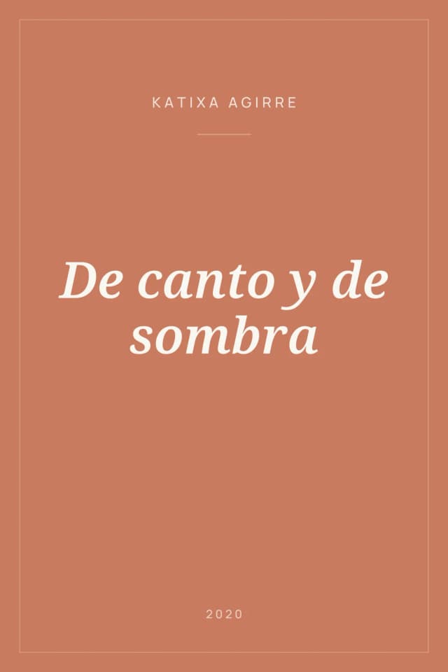 Portada de De canto y de sombra