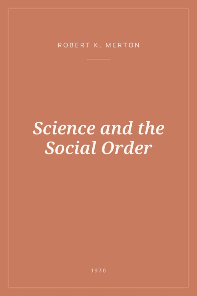 Portada de Science and the Social Order