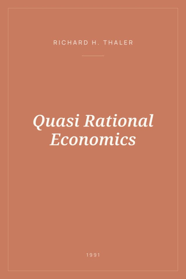 Portada de Quasi Rational Economics