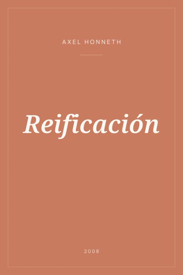 Portada de Reificación