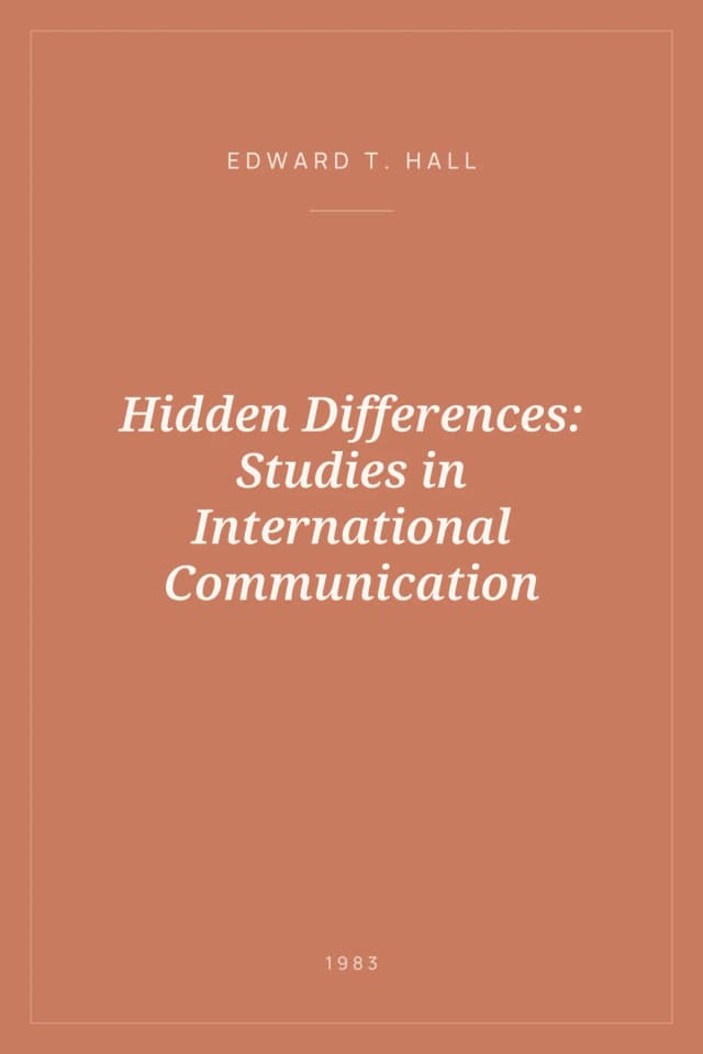Portada de Hidden Differences: Studies in International Communication