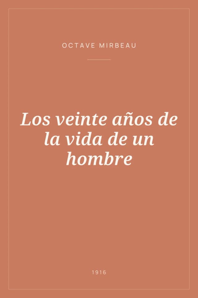 Portada de Los veinte años de la vida de un hombre