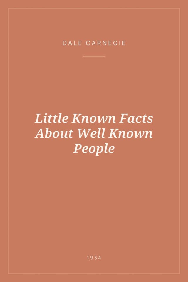 Portada de Little Known Facts About Well Known People