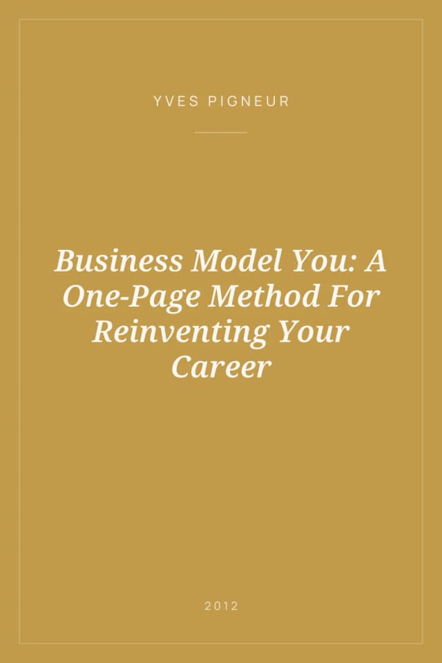 Portada de Business Model You: A One-Page Method For Reinventing Your Career