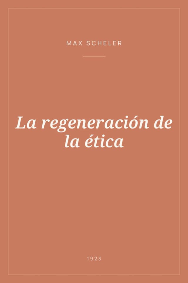 Portada de La regeneración de la ética