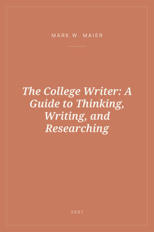 Portada de The College Writer: A Guide to Thinking, Writing, and Researching