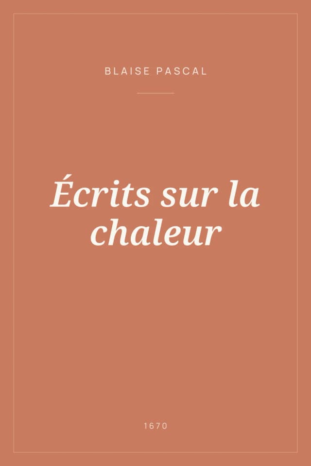Portada de Écrits sur la chaleur