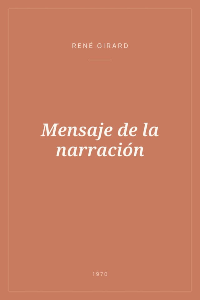 Portada de Mensaje de la narración