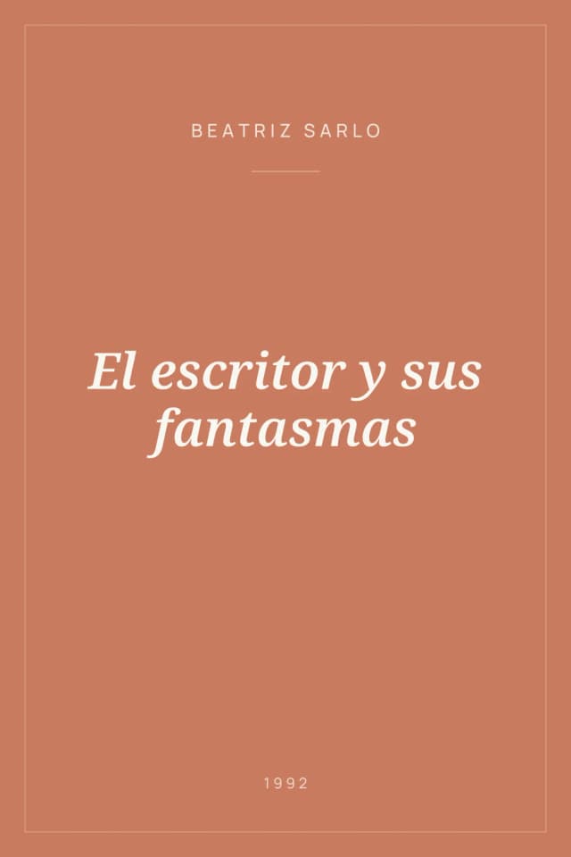 Portada de El escritor y sus fantasmas