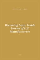 Portada de Becoming Lean: Inside Stories of U.S. Manufacturers