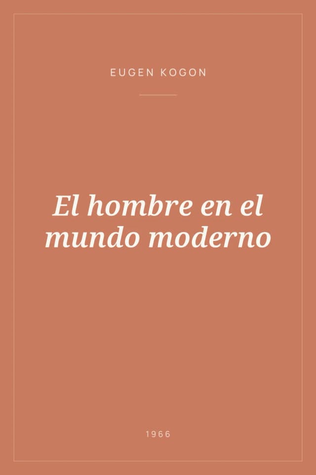 Portada de El hombre en el mundo moderno