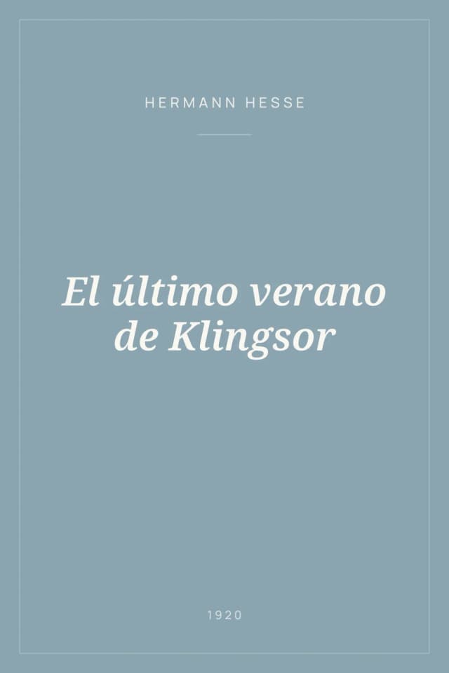 Portada de El último verano de Klingsor