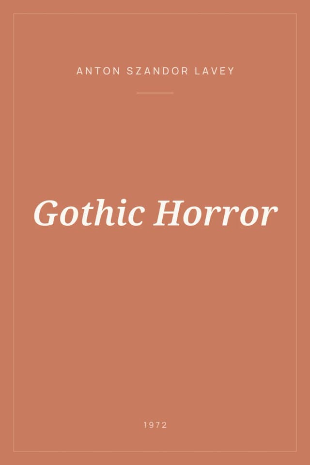 Portada de Gothic Horror