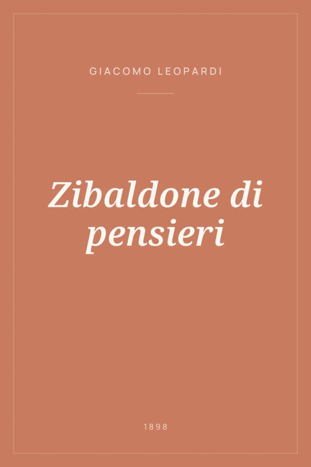 Portada de Zibaldone di pensieri