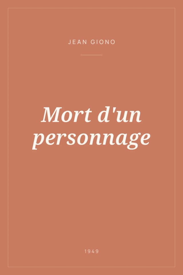 Portada de Mort d'un personnage